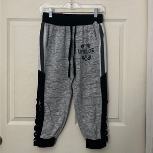 Bobbie Brooks Gray and Black Jogger Sweatpants